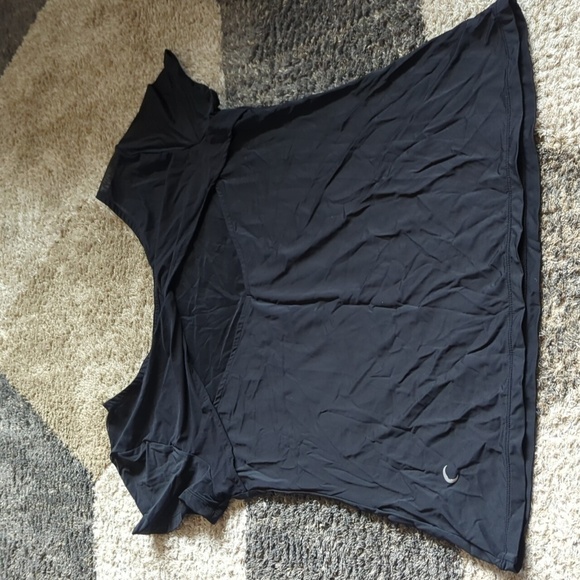 ZYIA Large Black Top Active Top Short Sleeve Nylon Spandex Twist Sheer - Picture 4 of 10